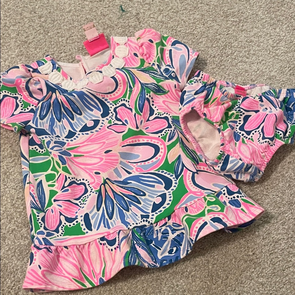 Lilly Pulitzer Pink and Blue Kids Dress Set